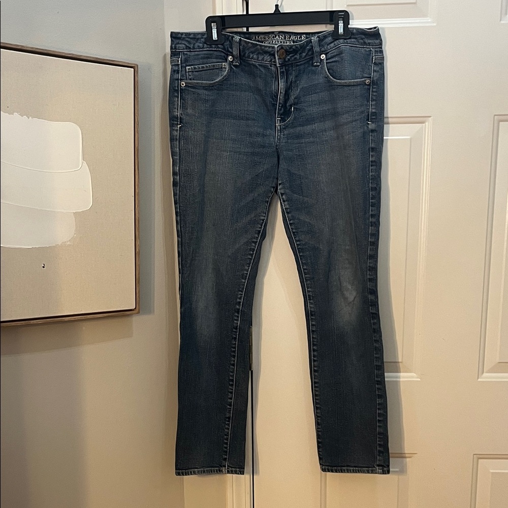 American Eagle Outfitters Dark Wash Straight Skinny Leg Jeans